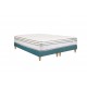 Ensemble "Box Spring SUITE PALACE" : matelas + sommier + sur-matelas (2 places) velours pétrole 